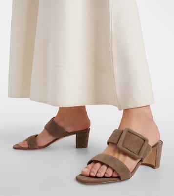 Mules Newton 50 in suede | Manolo Blahnik