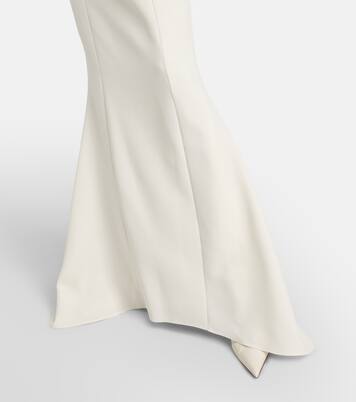 Feather-trimmed crêpe gown | Safiyaa