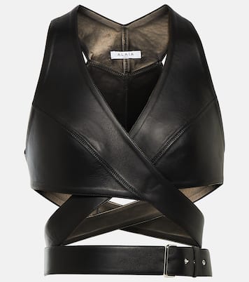 Top cropped in pelle | Alaïa