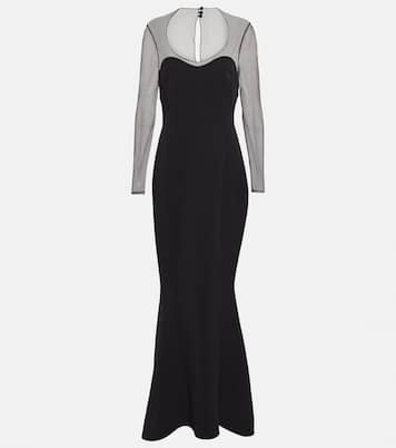Abito lungo da sposa in crêpe | Safiyaa