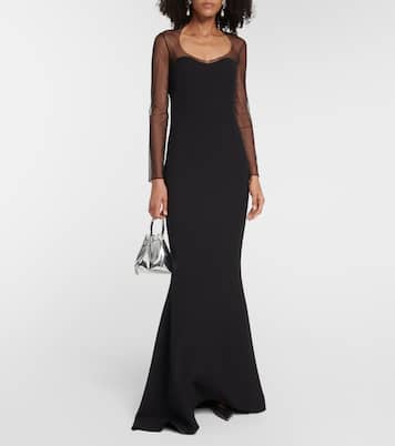 Abito lungo da sposa in crêpe | Safiyaa
