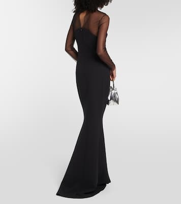 Abito lungo da sposa in crêpe | Safiyaa