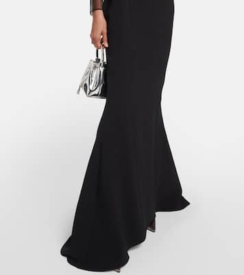 Abito lungo da sposa in crêpe | Safiyaa