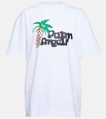 T-shirt imprimé en coton à logo | Palm Angels