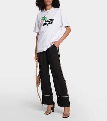 T-shirt imprimé en coton à logo | Palm Angels