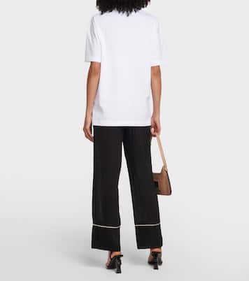 T-shirt imprimé en coton à logo | Palm Angels