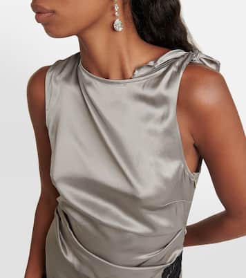 Abito midi in raso con pizzo | Acne Studios