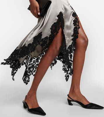 Abito midi in raso con pizzo | Acne Studios