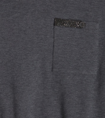 Sudadera con capucha de algodón cropped | Brunello Cucinelli Kids
