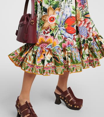 Falda midi de algodón de tiro alto | Etro