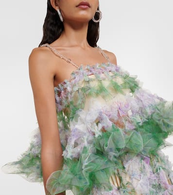Embellished tulle crop top | Susan Fang