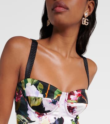 Floral satin corset minidress | Dolce&Gabbana