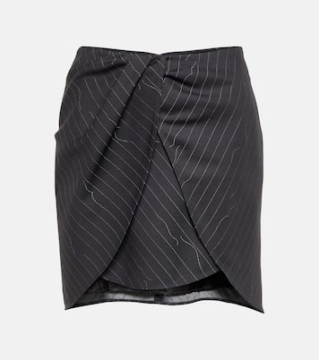Minirock aus einem Wollgemisch | Off-White