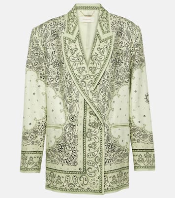 Matchmaker printed linen blazer | Zimmermann