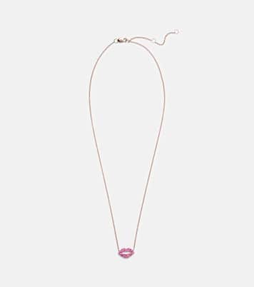 Scarlett Kiss 14kt rose gold necklace with pink sapphires | Roxanne First