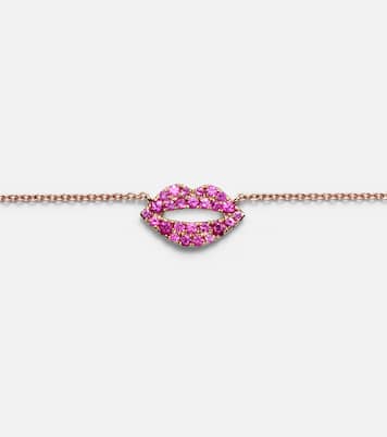 Scarlett Kiss 14kt rose gold necklace with pink sapphires | Roxanne First