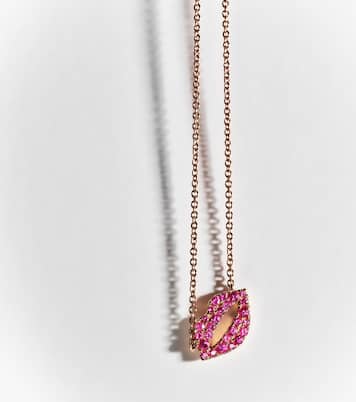 Scarlett Kiss 14kt rose gold necklace with pink sapphires | Roxanne First