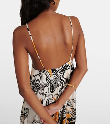 Printed satin maxi dress | Dries Van Noten