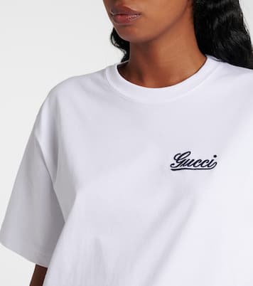 T-shirt in jersey di cotone con logo | Gucci