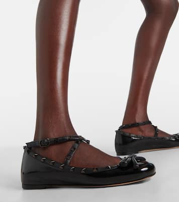 Ballerinas Rockstud aus Lackleder | Valentino Garavani