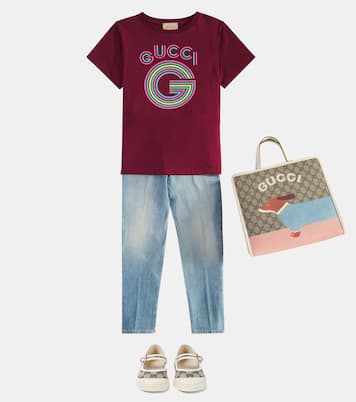 Bailarinas Mary Jane de lona con GG | Gucci Kids