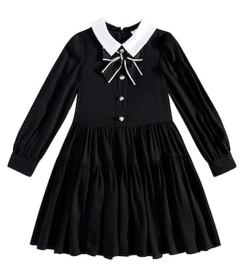 Verziertes Kleid aus Twill | Monnalisa