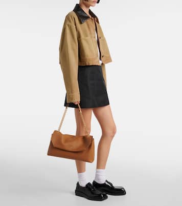 Borsa a spalla Medium in suede | Prada