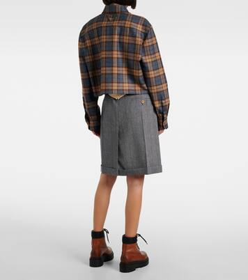 Camicia in lana a quadri | Prada