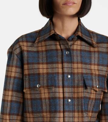 Camicia in lana a quadri | Prada