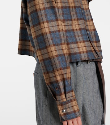 Camicia in lana a quadri | Prada