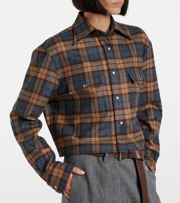 Camicia in lana a quadri | Prada
