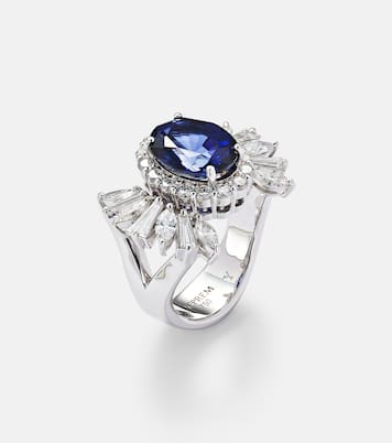Bague Reign Supreme en or blanc 18 ct, diamants et saphir | Yeprem