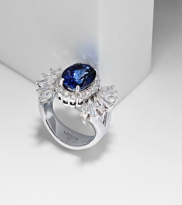 Bague Reign Supreme en or blanc 18 ct, diamants et saphir | Yeprem