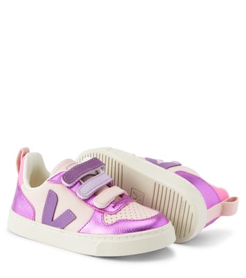Baskets V-10 en cuir métallisé | Veja Kids