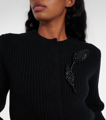 Cardigan cropped in lana e cashmere  | Erdem