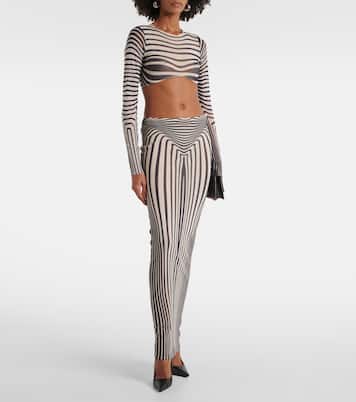 The Navy Blue Body Morphing maxi skirt | Jean Paul Gaultier