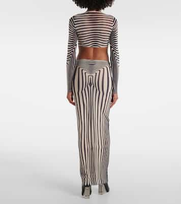The Navy Blue Body Morphing maxi skirt | Jean Paul Gaultier