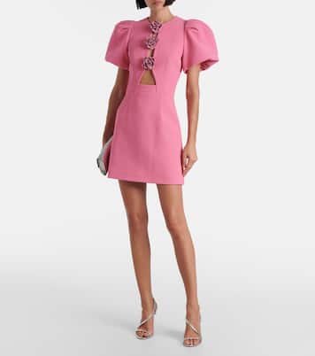 Vestido corto con apliques florales | Rebecca Vallance