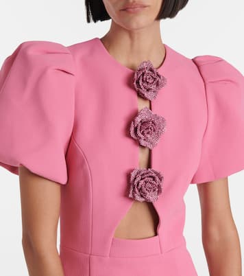Vestido corto con apliques florales | Rebecca Vallance