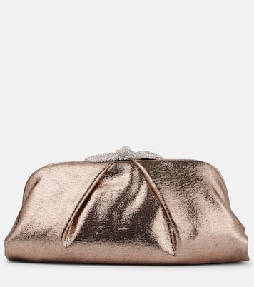 Very Bow Tie embellished satin clutch | Aquazzura