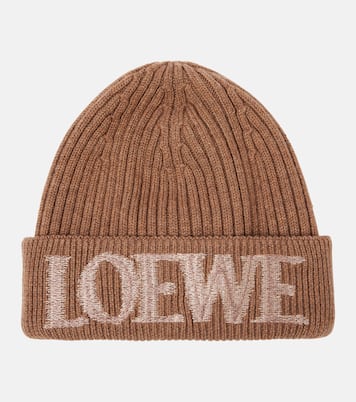 Berretto in misto lana a coste con logo | Loewe