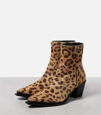 Cece 60 leopard-print calf hair ankle boots | Jimmy Choo