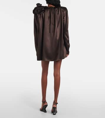 Blusa in raso di misto seta con applicazione floreale | Magda Butrym