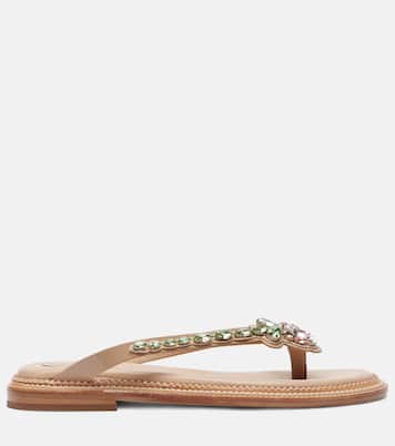 Sandalen aus Leder mit Kristallen | Simone Rocha