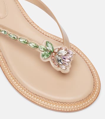 Sandalen aus Leder mit Kristallen | Simone Rocha