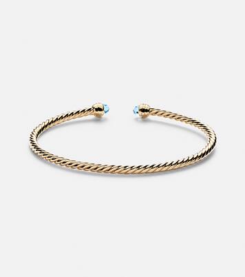 Bracciale Cablespira® Flex in oro 18kt con topazi e diamanti | David Yurman