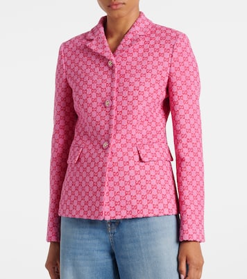 Chaqueta en mezcla de algodón con GG | Gucci