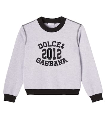 Logo cotton fleece sweatshirt | Dolce&Gabbana Kids