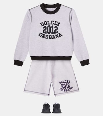 Logo cotton fleece sweatshirt | Dolce&Gabbana Kids