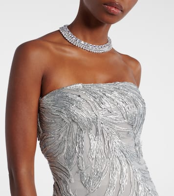 Embroidered silk tulle gown | Monique Lhuillier